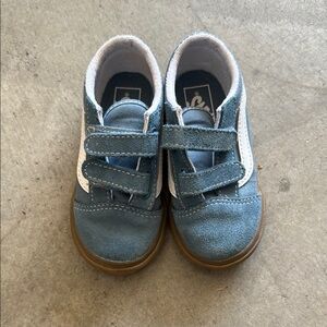 Vans Blue and White Sneakers with Velcro Straps